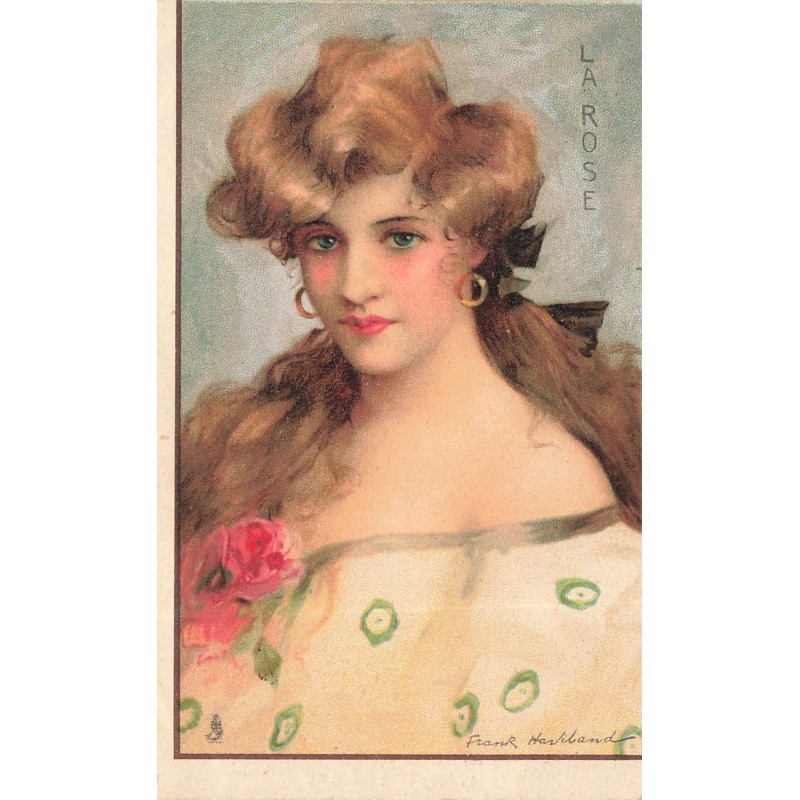 n°28810 - Illustrateur - Harviland - Portrait d'une femme - La Rose
