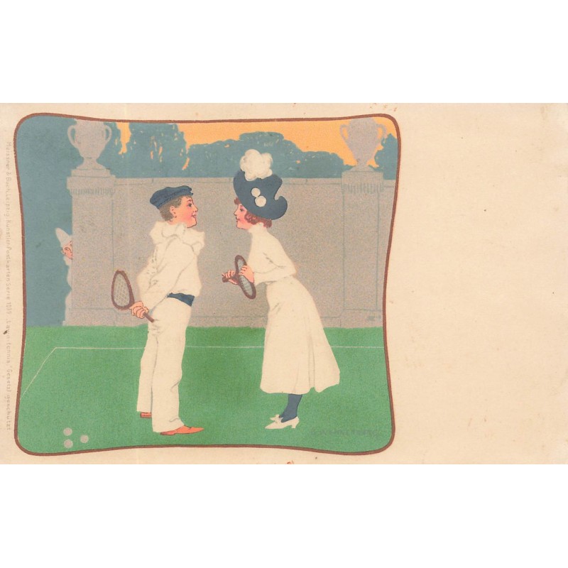 n°28816 - Illustrateur - Wennerberg - Couple s'apprêtant à faire une partie de tennis