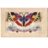 n°13502 - Carte Brodée - From your Soldier Box - Papilllon avec des drapeaux
