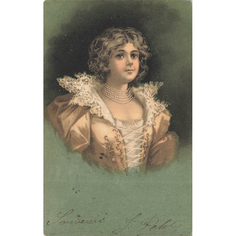 n°28839 - Clapsaddle - Jeune femme portant une belle robe à lacets