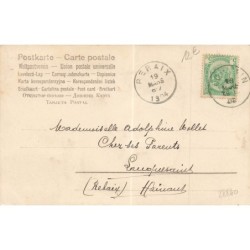 n°28840 - Clapsaddle - Jeune femme légèrement de dos - Carte avec des paillettes