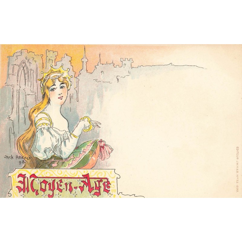 n°28842 - Illustrateur - Jack Abeillé - Moyen-Age - Jeune femme