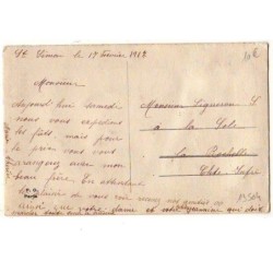 n°13504 - Carte Brodée - Porte-Bonheur Edelweis avec un ruban au couleur tricolore