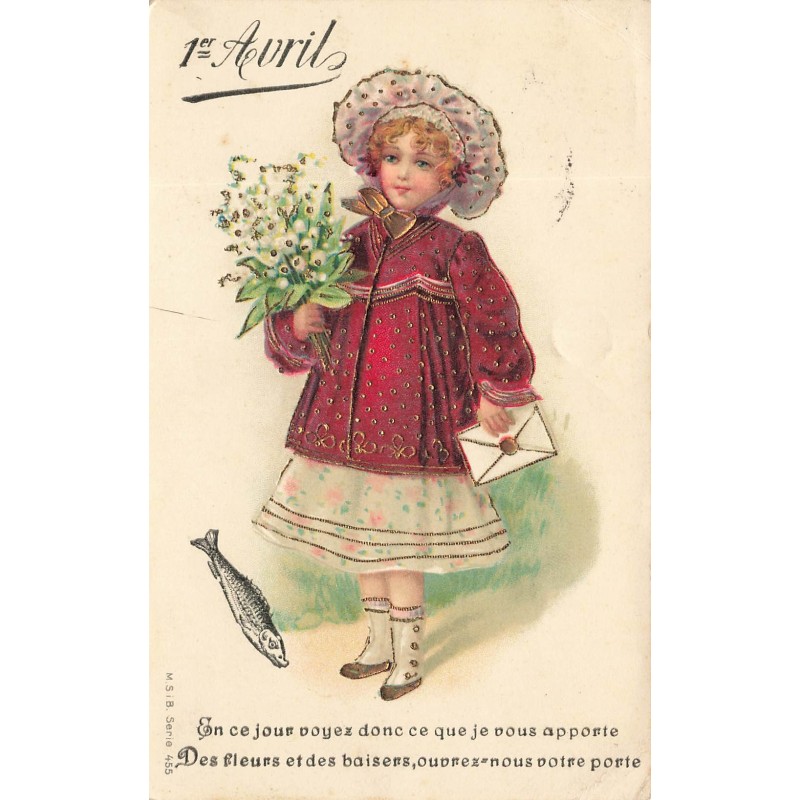 n°28862 - Carte Gaufrée - MSIB 455 - 1er Avril - En ce jour voyez donc ce que je vous apporte ... - Muguet