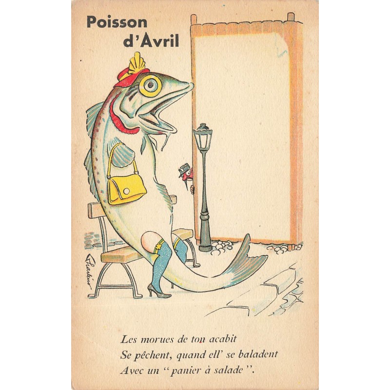 n°28864 - 1er Avril - Poisson d'Avril - Les morues de ton acabit ...  - Poisson humanisé