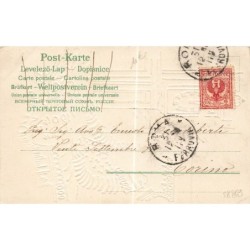 n°28869 - Carte Gaufrée - MSIB 13502 - Buon capo d'anno - Enfant règlant une pendule, tandis qu'un vieil homme dort