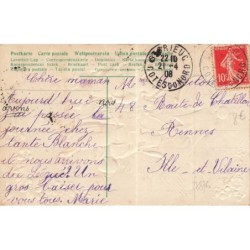 n°28876 - Carte Gaufrée - Joyeuses Pâques - Angelots et anges gardien jouant de la musique sous des cloches