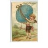 n°1035 - Carte Gaufrée - Easter Greetings - Angelot et oeuf