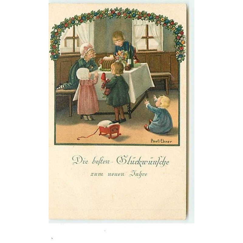 n°13512 - P. Ebner - Die beften Glückwünfche zum neuen Jahre - Enfants à table
