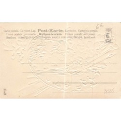 n°28895 - Carte Gaufrée - MSIB 230 - Une palette de peintre décorée de violettes