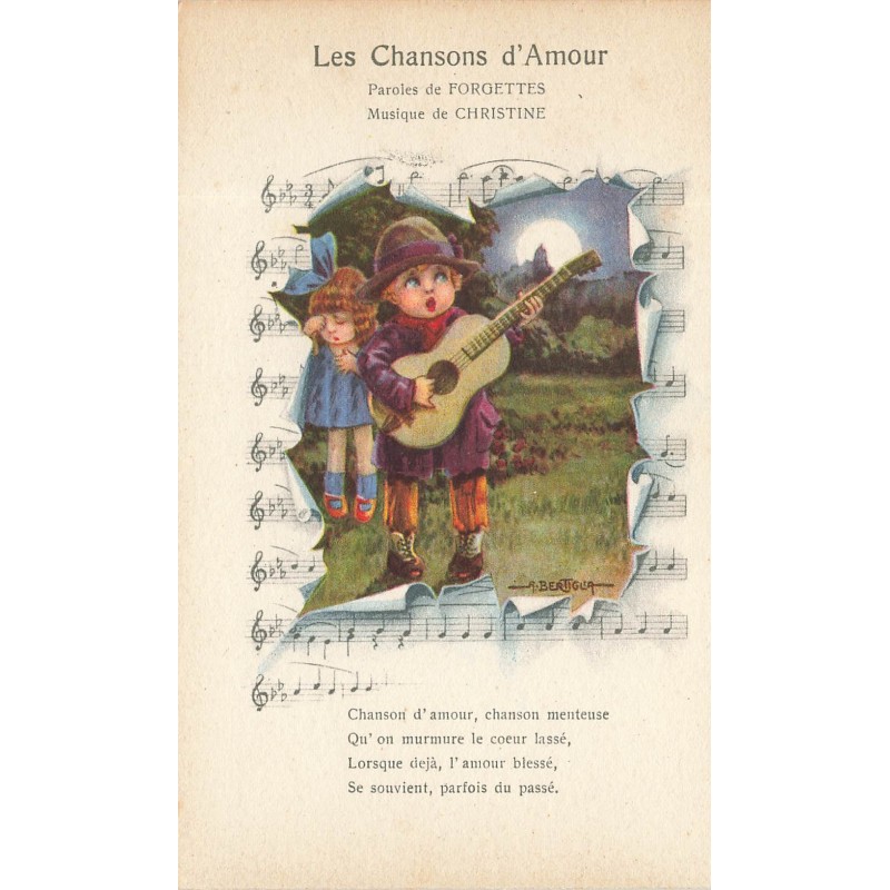 n°28902 - Illustrateur - A. Bertiglia - Le Train Roulait - Paroles de Foroettes, Musique de Christine - Partition