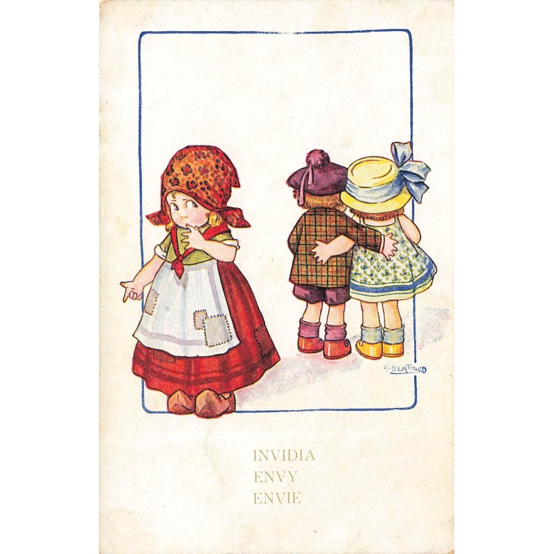 n°28903 - Illustrateur - A. Bertiglia - Envie - Fillette regardant un couple partant ensemble