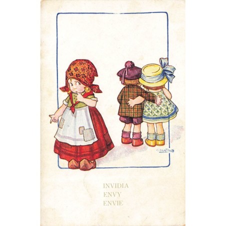 n°28903 - Illustrateur - A. Bertiglia - Envie - Fillette regardant un couple partant ensemble