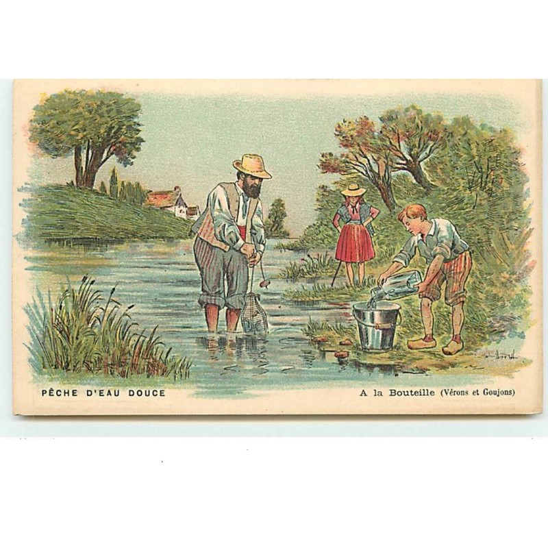n°13522 - Pêche d'Eau Douce - A la Bouteille (Vérons et Goujons)