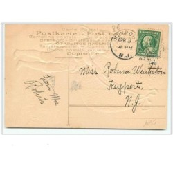 n°1035 - Carte Gaufrée - Easter Greetings - Angelot et oeuf