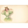 n°28959 - Fantaisie - Stroefer's  - Jeune femme portant une robe verte