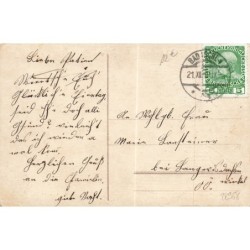 n°28968 - Fröhliche Weihnachten - Anges et un ange gardien à une porte, apportant des cadeaux et un sapin