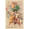 n°28971 - Fröhliche Weihnachten - Ange gardien et anges sur une luge tirée par des biches