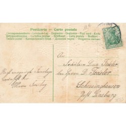 n°28973 - Carte Gaufrée - Fröhliche Weihnachten - Ange gardien veillant sur une maison