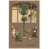 n°28975 - Carte Gaufrée - Fröhliche Weihnachten - Enfants faisant une ronde avec leurs jouets, autour d'un sapin