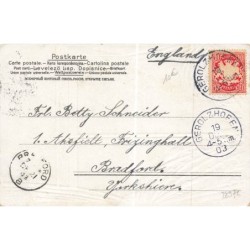 n°28976 - Carte Gaufrée - Fröhliche Weihnachten - Anges derrière une fenêtre avec des rideaux