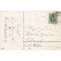 n°28978 - Carte Gaufrée - Fröhliche Weihnachten - Ange gardien jouant avec une fillette