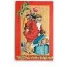 n°13531 - Carte Gaufrée - Wishing you a Merry Christmas - Père Noël ouvrant une boite avec un enfant dedans