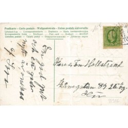 n°28986 - Carte Gaufrée - God Jul - Père Noël apportant des cadeaux, et enfants près d'une table