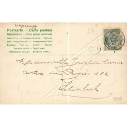 n°28988 - Carte Gaufrée - Joyeuses Pâques - Poussin au milieu d'oeufs colorés dans un nid