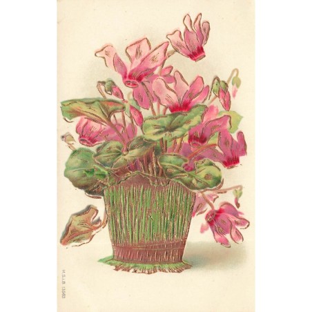 n°28995 - Carte Gaufrée - MSIB 13563 - Fleurs dans un pot