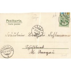 n°29009 - Illustrateur Caspari - Automobil - Enfants dos à dos assis sur une planche avec des roues