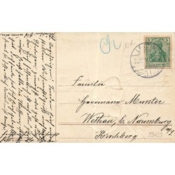 n°29039 - Carte Gaufrée - Noël - Gesegnete Weihnachten - Ange priant près d'un village