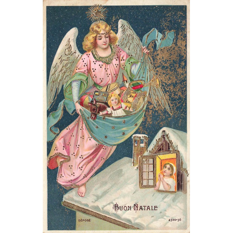 n°29041 - Noël - Buon Natale - Ange gardien apportant des jouets