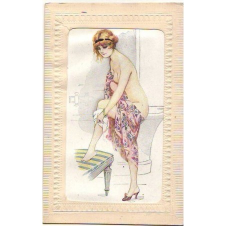 n°13551 - Jeune femme sortant d'un bain - nu