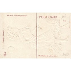 n°29059 - Carte Gaufrée - Ellam - Fluffy Ruffles - Jeune femme dansant sous le regard de la lune