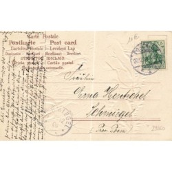 n°29060 - Carte Gaufrée - Buon Capodanno - Jeune fille tenant un ruban, sur des branches enneigées