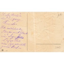 n°29063 - Carte Gaufrée - Gesegnetes neues Jahr - Enfants chantant, accompagnés au piano par des anges