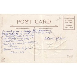 n°29074 - Carte Gaufrée - Thanksgiving Day Greetings - Garçon portant des paniers remplis - Brundage