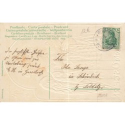 n°29101 - Carte Gaufrée - Pâques - Gesegnete Ostern - Ange tenant un bouquet de violettes