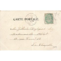 n°29118 - Heureux Noël - Anges autour d'une cloche - Carte avec paillettes