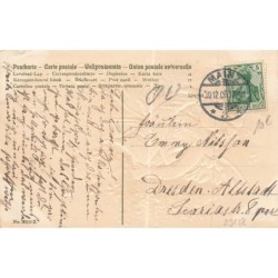 n°29128 - Carte Gaufrée - Nouvel An - Ange déversant une corne d'abondance de trèfles et fleurs