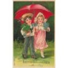 n°29135 - Carte Gaufrée - Anniversaire - MSIB 13744 - Couple d'enfants se promenant