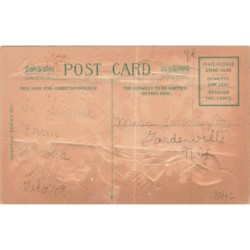 n°29142 - Carte Gaufrée - To my Valentine - Cupidon accroché à un arbre