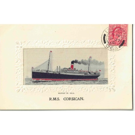 n°29151 - Carte Tissée Soie - R.M.S.Corsican - Woven in Silk - Paquebot