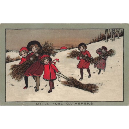 n°29160 - Parkinson - Little fuel Gatherers - Fillettes ramenant des fagots de bois