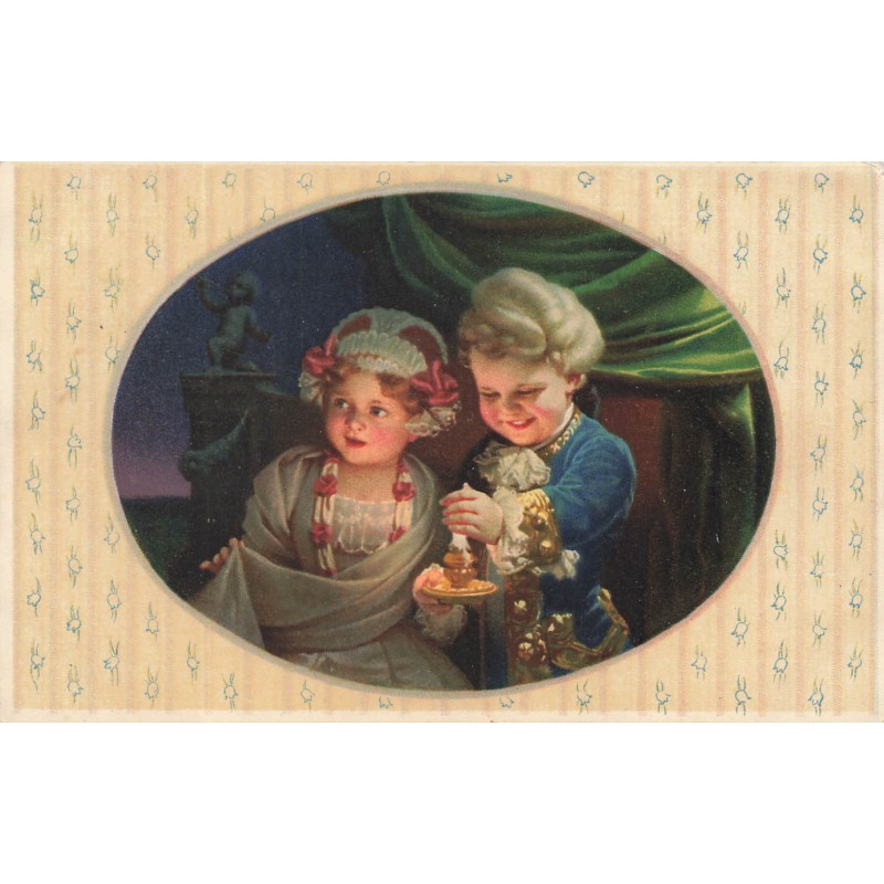 n°29165 - Illustrateur M. Munk Wien n°1121 - Jeune couple s'éclairant avec une bougie