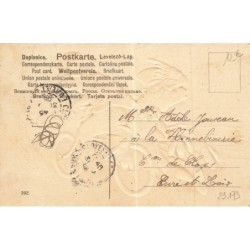 n°29173 - Carte Gaufrée - 1er Avril - Couple de poissons habillés, sur un vélo