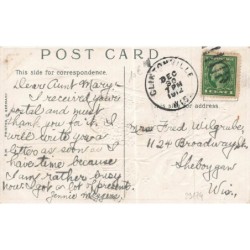 n°29174 - Carte Gaufrée - Nouvel An - Anges tirant une charette remplie de fleurs