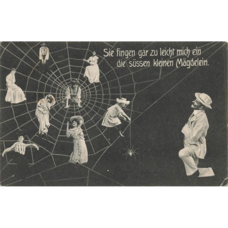 n°29197 - Fantaisie - Surréalisme - Femmes sur une toile d'araignée