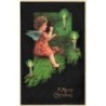 n°29219 - Noël - A Merry Christmas - Ange regardant des bougies
